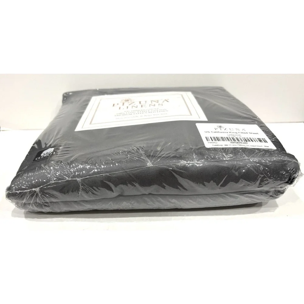 Pizuna California King Fitted Sheet Dark Gray 400TC Cotton 15